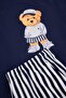 Navy Blue Regular Fit Striped Teddy Bear Printed Knitted Pajama Set Tmnaw27Pt00031 - 9