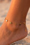 Women's Colorful Zircon Stone Heart Gold Anklet