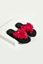 Mia Black Pink Fuchsia Floral Flip Flops Does Not Hurt Beach Slippers Flip Flops - 4