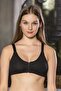 1061-women's, (BLACK) Cotton Front Opening Non-Support Bralet Sportsman Medical Bra - 3