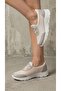 Women's Gray Mesh Comfortable Mother Shoes with Lace Detail 2.5cm Byndoz02 - 5
