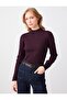 Purple Slim Fit Turtleneck Knitwear Sweater