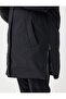 Black Side Pocket Hooded Fur Detailed Puff Coat - 4