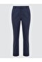 Navy Blue Normal Waist Normal Leg Woven Gabardine Trousers - 8