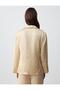 Mink Double Breasted Lapel Long Sleeve Satin Shirt - 7