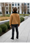 Boy's Plush Leather Detailed Zippered Coat - 3