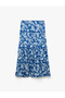 Floral Flounced High Waist Comfortable Fit Midi Skirt Bürümcük - 4
