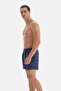 Navy Blue Seahorse Patterned Short Swim Shorts - 4