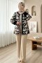 Lined Jacket with Embroidery on the Sleeves and Front -K. Coffee - 4