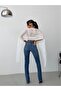 Women's Washed High Waist Wide Leg Jean Pants – 99% Cotton 1% Elastane - 2