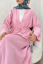 Waist Gathered Kimono Skirt Set 2354 - Pink - 3