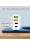 EU Travel Charger,Fast Charging,2 USB C & 2 USB A Ports,for iPhone/Samsung - 6