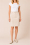 High Waist Beige Denim Skirt for Women – Midi Length Denim Skirt with Slit at the Back, Casual & Office Chic - 6