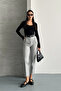 Women's Slim Leg Pleated Belted Fabric Cigarette Gray Trousers