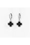 Accessory, Black Clover Stone Gold and Silver Combination Steel Earrings
