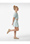 Ruffle Detailed High Waist Viscose Fabric Floral Skirt