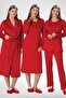 Mecit 6500 Red Velvet Dressing Gown Nightgown Pajamas Maternity Set