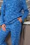 Women's Cotton Hooded 3 Thread Cobalt Blue Tracksuit with Pockets 9037 - 2