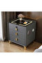 LED Bedside Table with Wireless Charging, Fingerprint Lock, Speaker & USB 3 Drawers