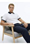 White - Navy Blue Men's Slim Fit Polo T-Shirt Ace091262932_Bel