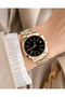 Women's Wristwatch Gold Color with Calendar, Casual and Stylish Combination, Gift Boxed