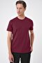 Comfort Fit Crew Neck 97% Stretch Cotton Claret Red T-Shirt Ts 885 - 3