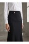 Apsen Women's Black Seasonal Buttoned Epaulet Detailed Fish Black Skirt 2161-95 - 7