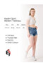 Modern Cut High Waist Tassel Hem Denim Shorts - 3