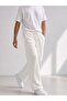 Men's White Ottoman Fabric Baggy Pants with Drawstring and Pocketed , Casual Summer Sweatpants - 3