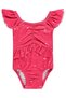 Göğsü Büzgülü 6-18 Month Swimsuit - Fusya - 2