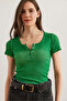 Women's Washed Green Snap Camisole Blouse Blz- 19000171 - 5