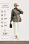 6212 - Stylish Comfortable Tie-Dye Detailed Woven Soft Poplin Fabric Women's Peach Shirt - 3