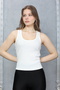 Women's Compact Combed Cotton Camisole Ribbed Tank Top Crop 95% Cotton 5% Elastane - 5