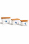 Set of 3 Wooden Vacuum-Lid Plastic Jar Storage Containers 400 - 800 - 1200 ml - 4