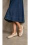 Women's Beige Disco Stone Buckle Leather Ballerinas 1cm Byndsk400 - 4