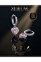 Women's Minimalist Dangle Steel Earrings with Pink Quartz Heart 2.5 cm Silver - 4