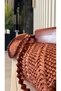 Handmade Wicker Wooden Clutch Handbag in Brown Color (37X22Cm) - 3