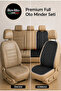 Premium Car Seat Cushion Set - Full Set - Easy Assembly - Non-Slip Base - Black-White - 7