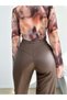 High Waist Leather-Look Women's Trousers – Stylish Straight Leg Pvc Fabric Modern Design - 5