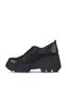 Black Leather Women's Wedge Heeled Shoes 01Wz8400 - 3