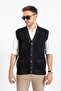 Men's Middle-Aged and Older Men's Knitwear Knitted Acrylic Winter Argyle Patterned Dad Buttoned Vest 2071-2 Smoked - 3