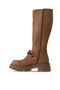Tan Light Leather Women's Flat Boots 01Wv3119 - 3