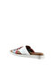 White Multi Leather Women's Flat Slippers 01Wu3315 - 5