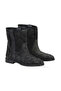 Black Suede-Leather Women's Flat Boots 30Wb25504 - 2