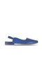 Blue Dark Leather Women's Flat Sandals 01Wa0303