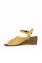 Yellow Leather Women's Wedge Heeled Sandals 01We4000 - 3