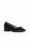 Black Leather Women's Low Heel Shoes 33Wa0825 - 3
