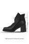 Black Leather Women's Heeled Boots 01Wf3602 - 3