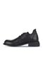 Black Leather Women's Low Heel Shoes 01Wd1901 - 3