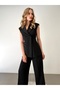 Women's Suit with Double-Breasted Vest and Padded High-Waisted Trousers - Black - 2